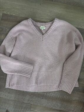 PacSun Dusty Pink V-Neck Chenille Sweater